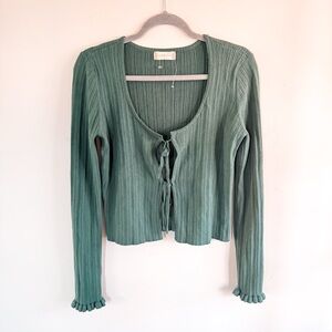 Altar'd State Sage Green soft Tie-Front Cardigan XL NWOT